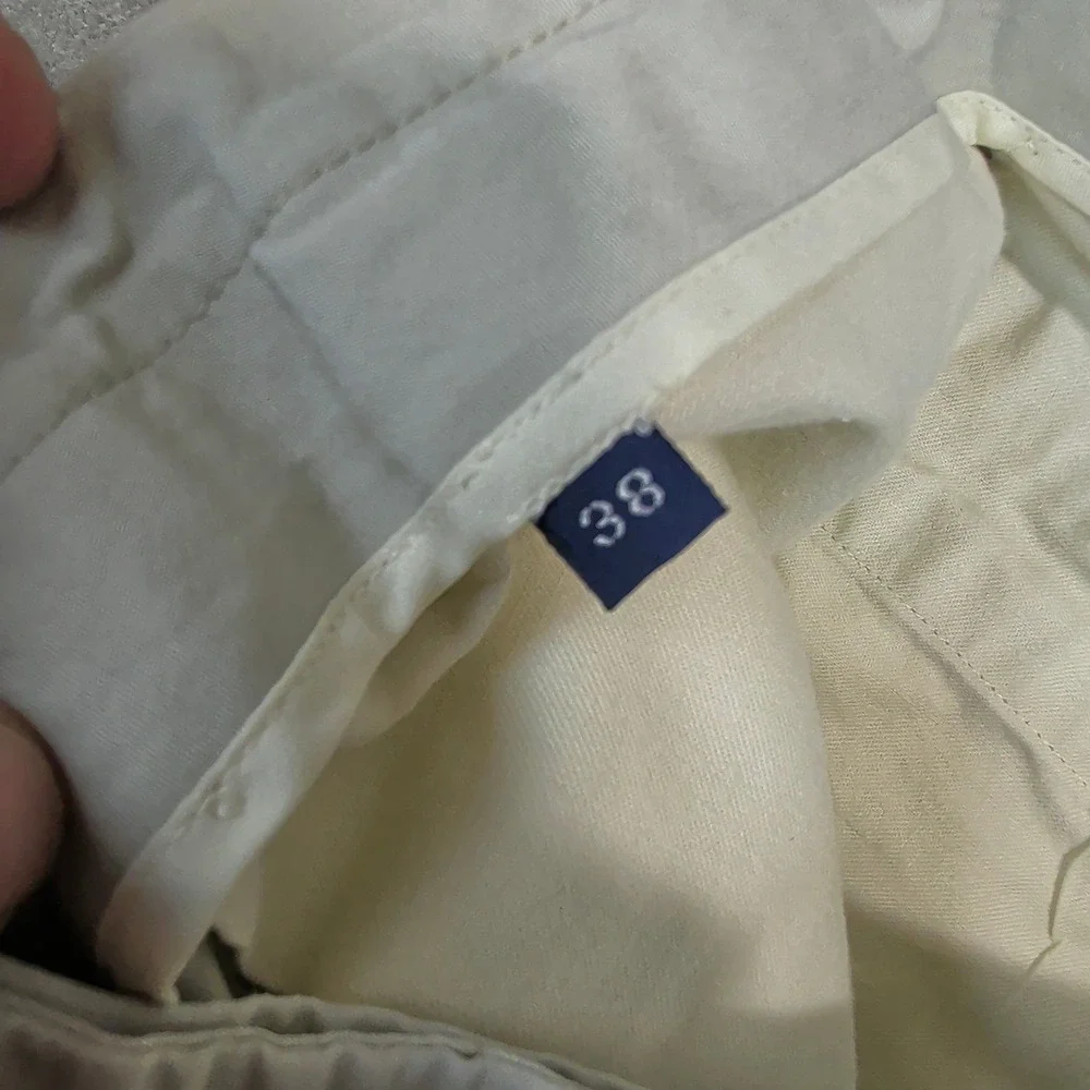 Brooks Brothers Pants Mens 38x30 Beige Pleated Front Straight Leg Cotton Chinos